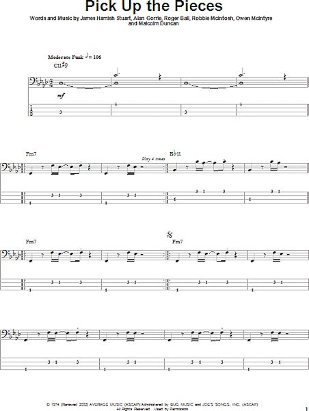 open zoom image for Pick Up The Pieces - Bass Tab, New, Main