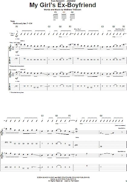 open zoom image for My Girl's Ex-Boyfriend - Guitar TAB, New, Main