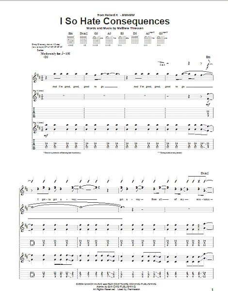 open zoom image for I So Hate Consequences - Guitar TAB, New, Main