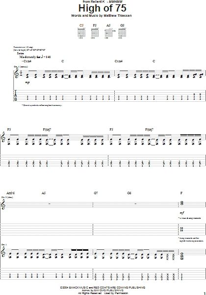 open zoom image for High Of 75 - Guitar TAB, New, Main
