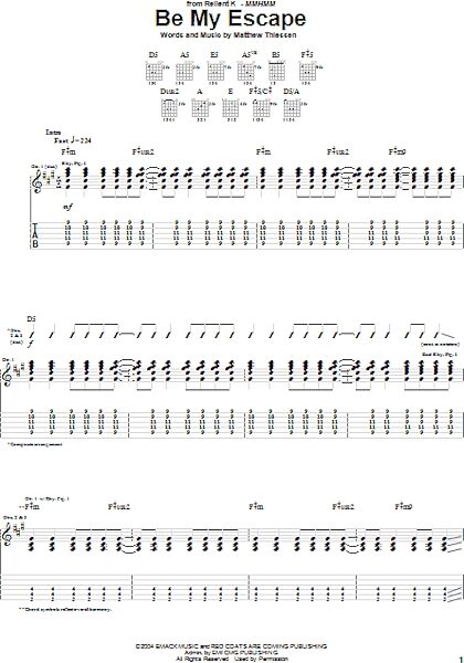 open zoom image for Be My Escape - Guitar TAB, New, Main