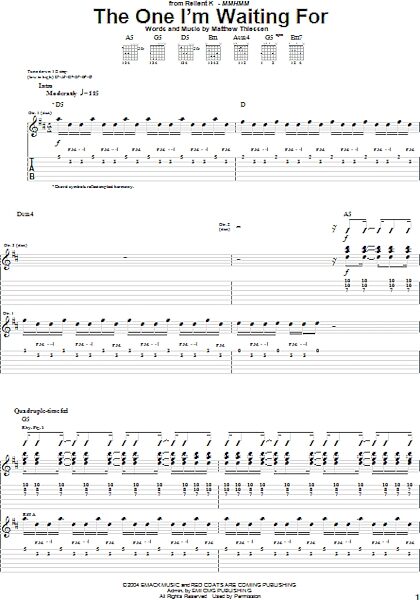 open zoom image for The One I'm Waiting For - Guitar TAB, New, Main