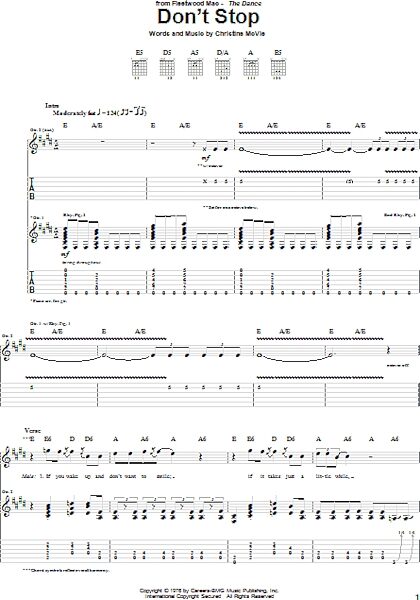 open zoom image for Don't Stop - Guitar TAB, New, Main
