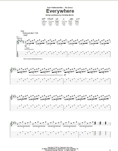 open zoom image for Everywhere - Guitar TAB, New, Main