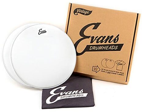 open zoom image for Evans Vintage G1 Drumhead Pack (with T-Shirt), Main