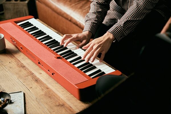 open zoom image for Casio CT-S1 Portable Electronic Keyboard, Red, Action Position Back