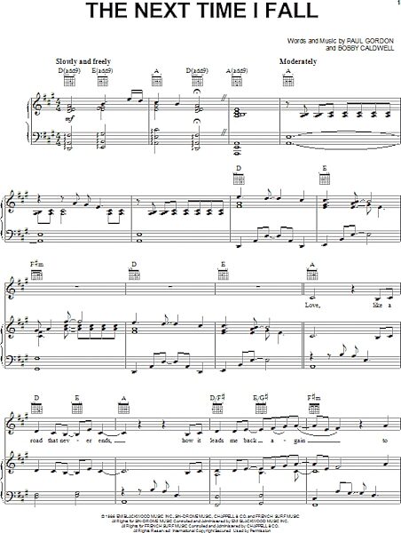 open zoom image for The Next Time I Fall - Piano/Vocal/Guitar, New, Main