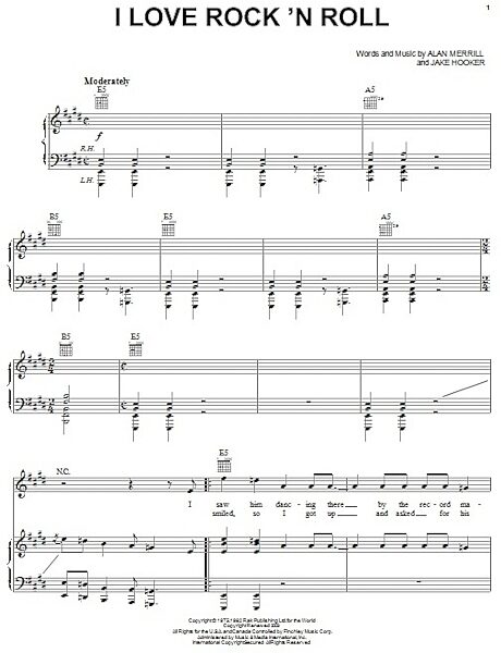 open zoom image for I Love Rock 'N Roll - Piano/Vocal/Guitar, New, Main