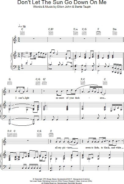 open zoom image for Don't Let The Sun Go Down On Me - Piano/Vocal/Guitar, New, Main