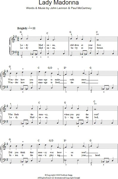 open zoom image for Lady Madonna - Easy Piano, New, Main