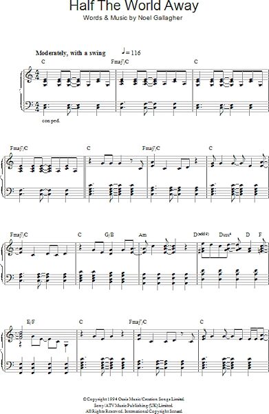 open zoom image for Half The World Away (theme from The Royle Family) - Piano Solo, New, Main