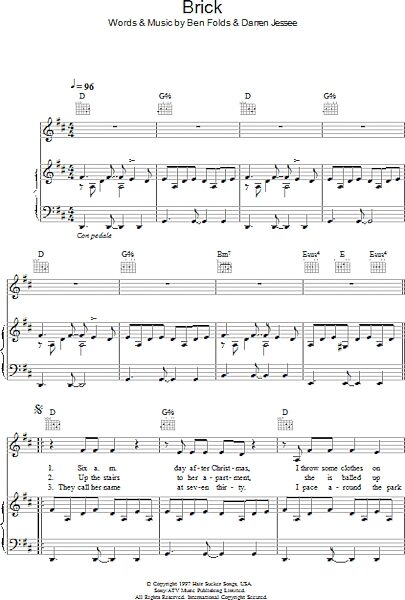 open zoom image for Brick - Piano/Vocal/Guitar, New, Main