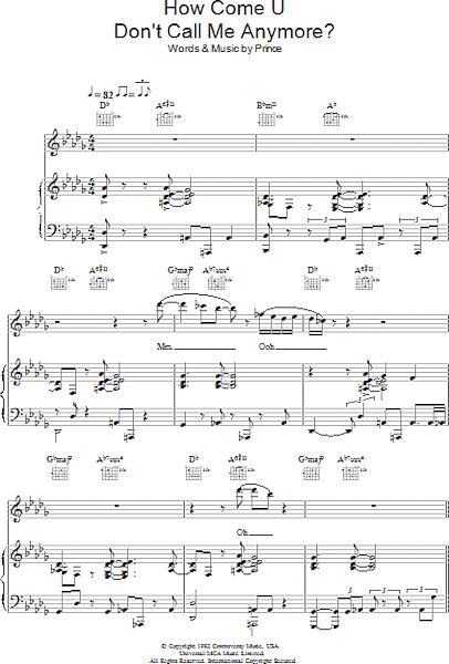 open zoom image for How Come U Don't Call Me Anymore - Piano/Vocal/Guitar, New, Main