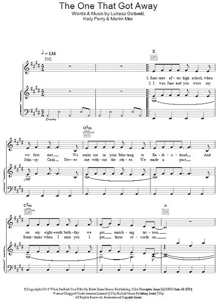 open zoom image for The One That Got Away - Piano/Vocal/Guitar, New, Main