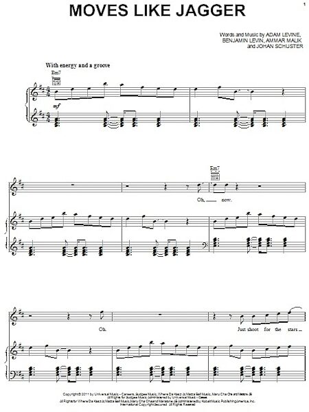open zoom image for Moves Like Jagger - Piano/Vocal/Guitar, New, Main