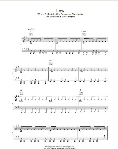 open zoom image for Low - Piano/Vocal/Guitar, New, Main