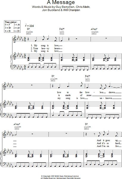 open zoom image for A Message - Piano/Vocal/Guitar, New, Main