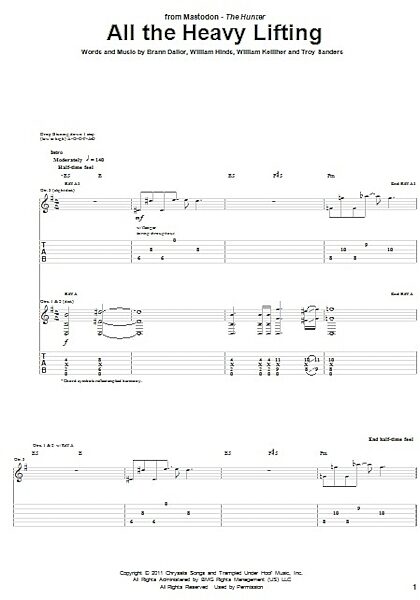 open zoom image for All The Heavy Lifting - Guitar TAB, New, Main
