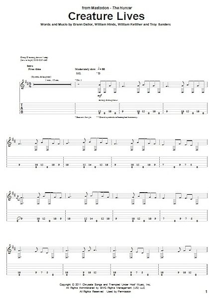 open zoom image for Creature Lives - Guitar TAB, New, Main
