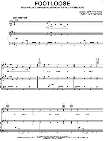 open zoom image for Footloose - Piano/Vocal/Guitar, New, Main