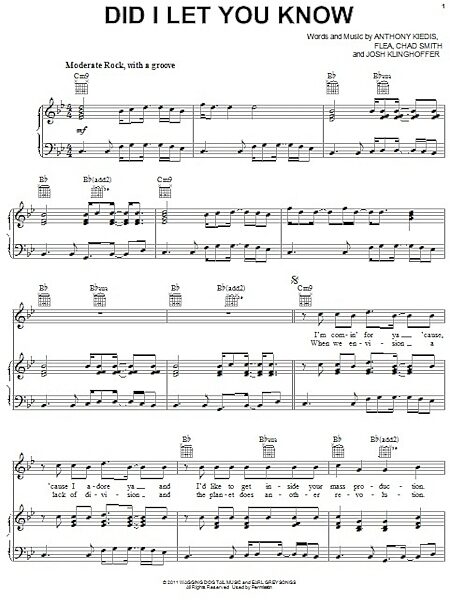 open zoom image for Did I Let You Know - Piano/Vocal/Guitar, New, Main