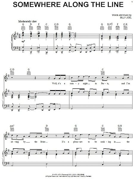 open zoom image for Somewhere Along The Line - Piano/Vocal/Guitar, New, Main