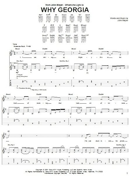 open zoom image for Why Georgia - Guitar TAB, New, Main