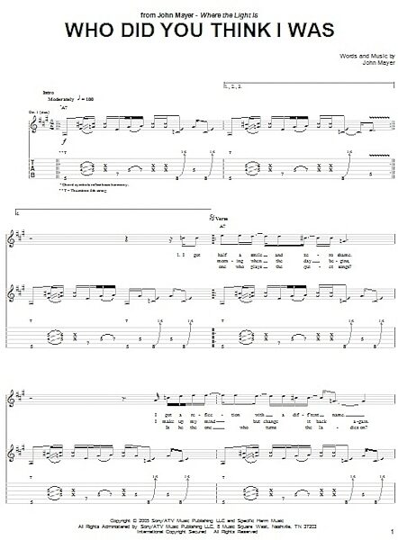 open zoom image for Who Did You Think I Was - Guitar TAB, New, Main
