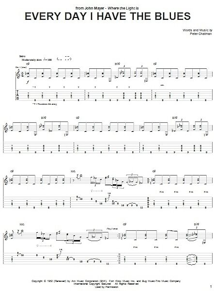open zoom image for Every Day I Have The Blues - Guitar TAB, New, Main