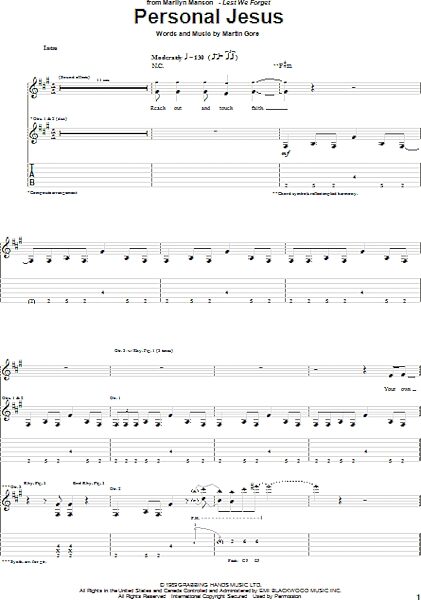 open zoom image for Personal Jesus - Guitar TAB, New, Main