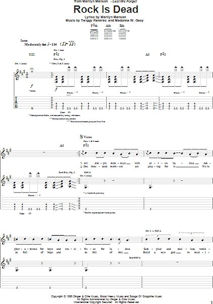 open zoom image for Rock Is Dead - Guitar TAB, New, Main