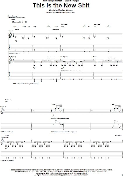 open zoom image for This Is The New Shit - Guitar TAB, New, Main