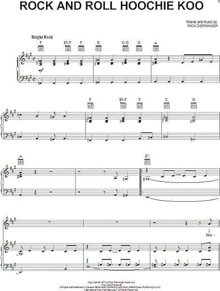 open zoom image for Rock And Roll Hoochie Koo - Piano/Vocal/Guitar, New, Main