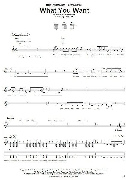 open zoom image for What You Want - Guitar TAB, New, Main