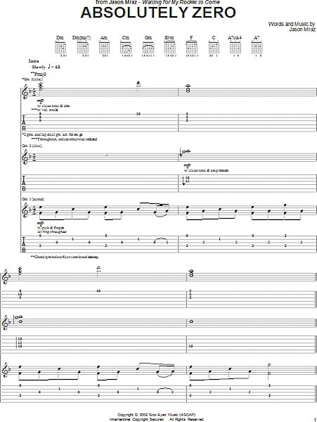 open zoom image for Absolutely Zero - Guitar TAB, New, Main