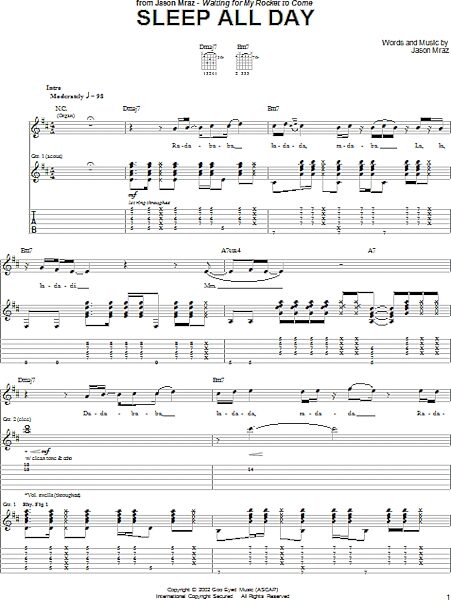 open zoom image for Sleep All Day - Guitar TAB, New, Main