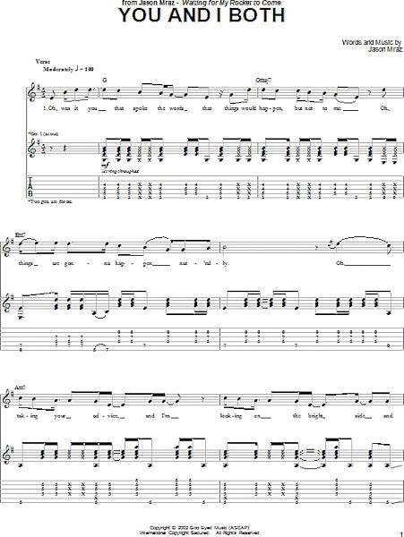 open zoom image for You and I Both - Guitar TAB, New, Main