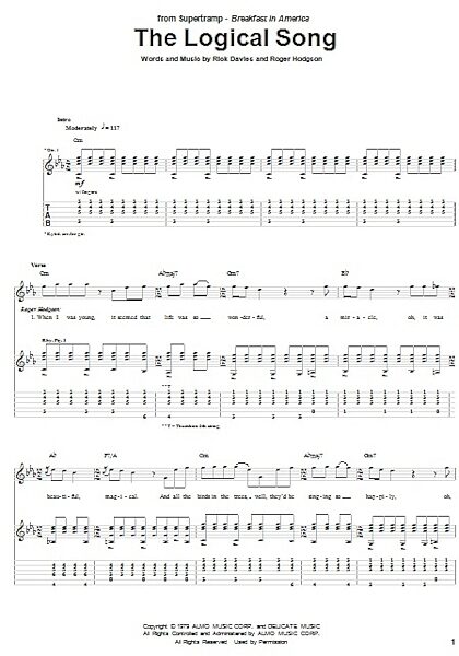 open zoom image for The Logical Song - Guitar TAB, New, Main