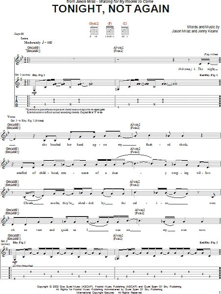 open zoom image for Tonight, Not Again - Guitar TAB, New, Main