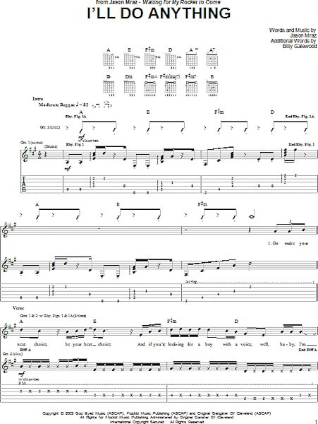 open zoom image for I'll Do Anything - Guitar TAB, New, Main