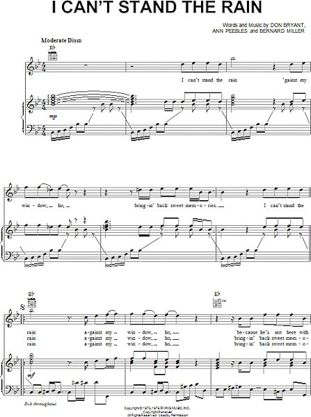 open zoom image for I Can't Stand The Rain - Piano/Vocal/Guitar, New, Main