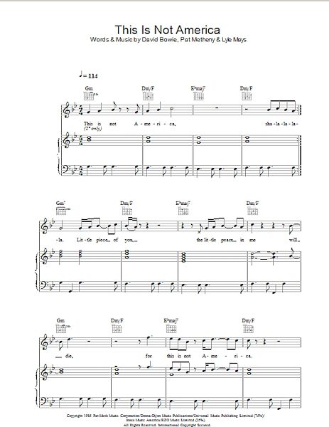 open zoom image for This Is Not America - Piano/Vocal/Guitar, New, Main