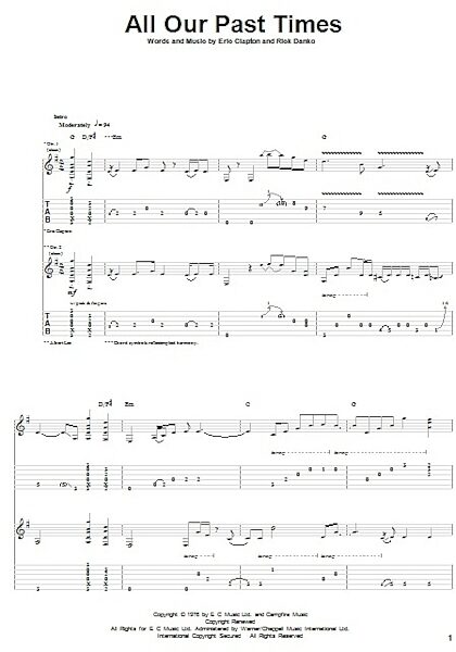 open zoom image for All Our Past Times - Guitar TAB, New, Main