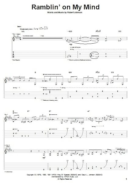 open zoom image for Ramblin' On My Mind - Guitar TAB, New, Main