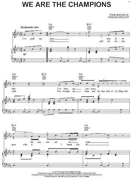 open zoom image for We Are The Champions - Piano/Vocal/Guitar, New, Main