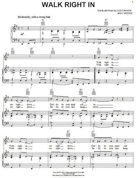 open zoom image for Walk Right In - Piano/Vocal/Guitar, New, Main