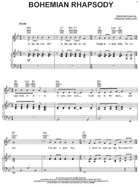 open zoom image for Bohemian Rhapsody - Piano/Vocal/Guitar, New, Main