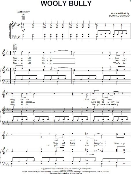 open zoom image for Wooly Bully - Piano/Vocal/Guitar, New, Main