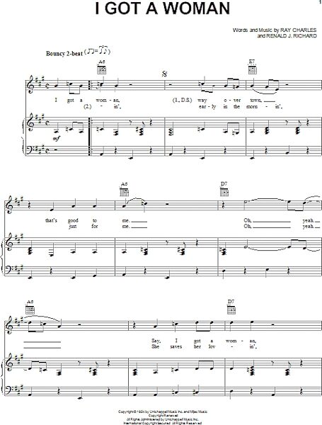 open zoom image for I Got A Woman - Piano/Vocal/Guitar, New, Main