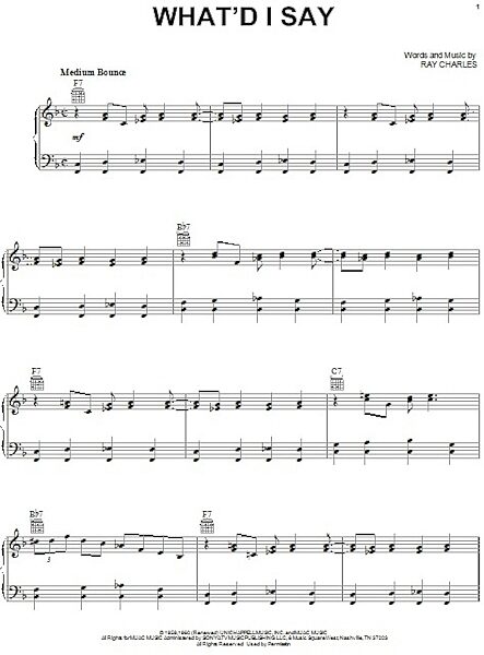open zoom image for What'd I Say - Piano/Vocal/Guitar, New, Main